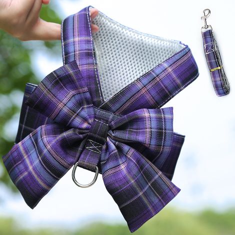 Chien Pyjamas Vêtements Soie Doux Chemise Loungewear Chiot Pyjamas Pour Petits Chats（Gilet Traction Deep Purple Check S） (1/5)
