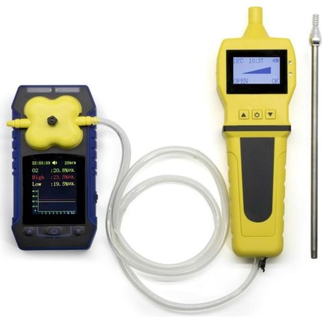 Compteur de particules de poussière professionnel, Analyseur de gaz 4 en 1 moniteur de qualité de l'air Portable écran LCD haute intensité détecteur de fuite de gaz composé de gaz Combustible pour la (1/5)