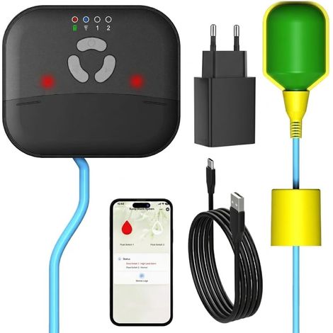 Alarme WiFi Pompe Submersible, Niveau Haut/Bas, 110dB, IP65 (1/5)