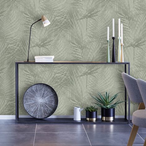 Papier peint intissé Feuilles dans la brume 1005 x 52cm Vert (1/5)