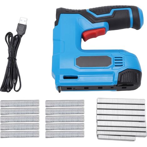 [JAMAIS UTILISÉ]Kit cloueuse-agrafeuse sans fil 2 en 1, pistolet à clous électrique rechargeable Li-ion avec clous et agrafes pour travaux de menuiserie et projets de bricolage (1/5)