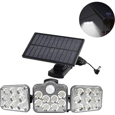 Lampes solaires d'extérieur, 3 modes réglables, éclairage de sécurité solaire avec détecteur de mouvement, éclairage grand angle, appliques murales solaires étanches IP65. (1/5)