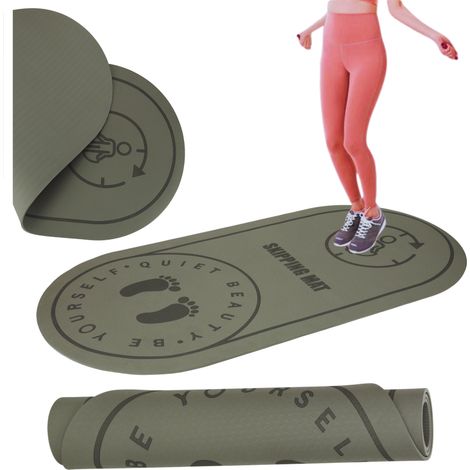 Ampio tappetino antiscivolo per ginnastica, ideale per esercizi di yoga e per saltare la corda. (1/5)