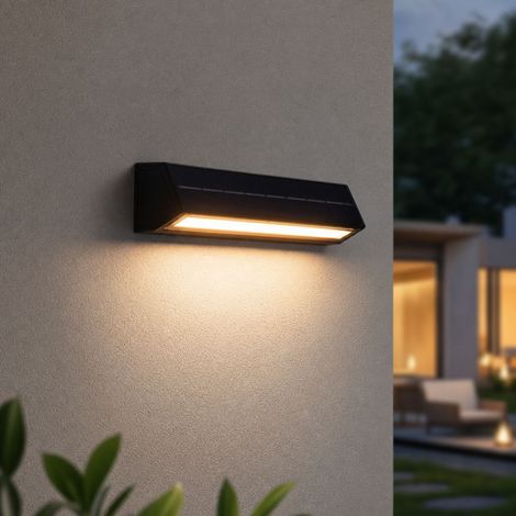 Applique a LED solare impermeabile IP65, 31 cm, senza fili, con sensore crepuscolare, 3 colori, per esterni, giardino e terrazzo. (1/4)