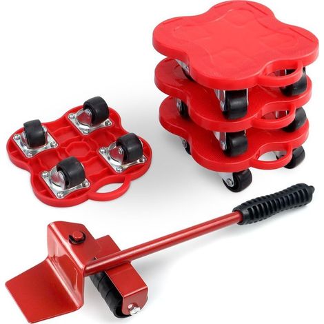 Lot de 4 chariots de déménagement à 4 roues pour réfrigérateur, canapé, armoire, charge maximale de 200 kg (1/5)