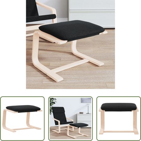 Stoffhocker - Fußhocker Schwarz 51x41x40 cm Stoff (1/5)