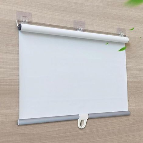 Stores Enrouleurs Rétractables,100% Occultants,Stores à Isolation Thermique Résistante Aux UV,Rideau D'occultation,Avec Système De Ressorts,Sans Perçage,White-40x150cm(15.7x59in) Blanc 32l x 150L cm (1/5)
