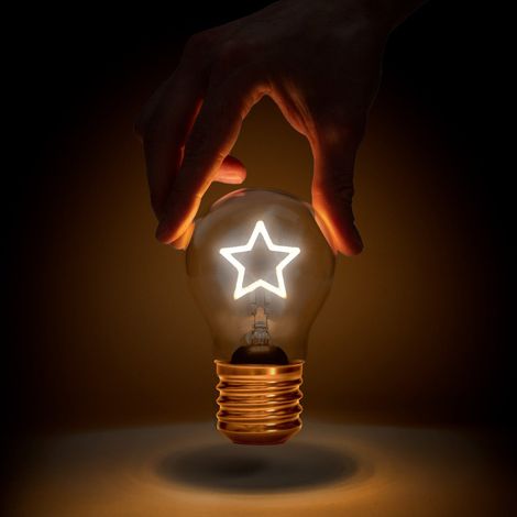 LAMPADA DA TAVOLO A FORMA DI LAMPADINA CON STELLA (1/3)