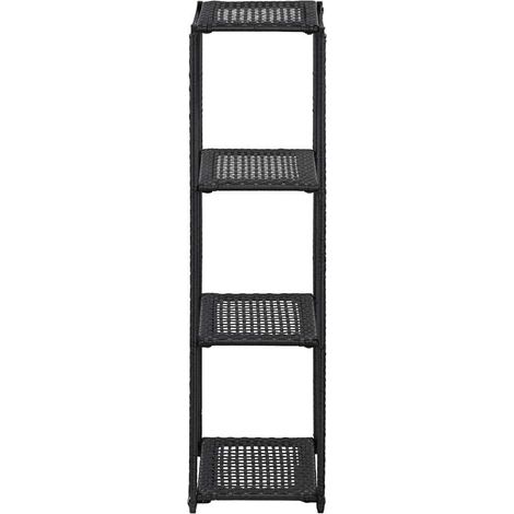 Maison Exclusive - Regal Schwarz 30x30x120 cm Poly Rattan (1/5)