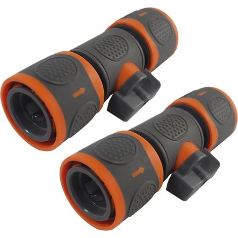 Raccord de tuyau, raccord rapide étanche avec vanne d'arrêt  Raccords et connecteurs pour tuyau d'arrosage, pour camping, irrigation, évier, pulvérisateur, pelouse, robinet extérieur, camping-car (1/5)