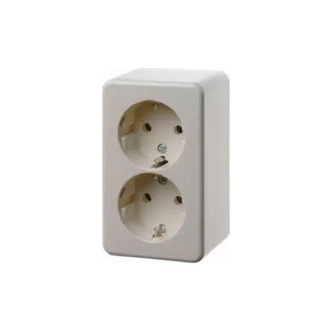 Berker Doppelsteckdose SCHUKO Aufputz weiß Mi 472140 (1/2)