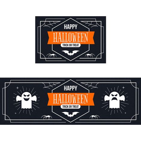 Halloween-Küchenmatten, 2er-Set bequeme Küchenmatten und Teppiche