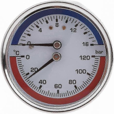 Compatible avec le manomètre de chauffage au sol (0-16 bar, 0-120 bar) et le thermomètre de chaudière. (1/5)
