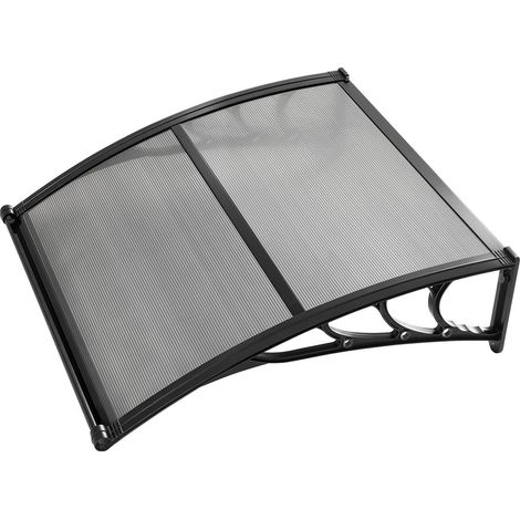 Auvents de porte d'entrée 38 x 40 pouces,protection contre la pluie,la neige et le soleil,auvent en polycarbonate gris fumé (1/5)