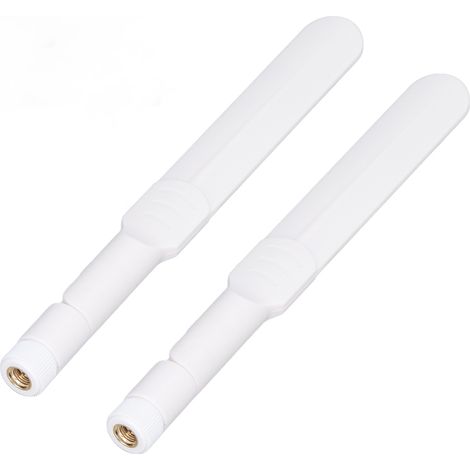 2 Pièces Antenne WiFi 2.4GHz 5GHz SMA Mâle Pliable Blanche pour Améliorer Signal Routeur (1/5)