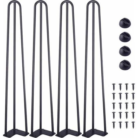 Haarnadel-Tischbeine, Metall-Tischbeine, Möbelbeine, schwarze Haarnadelbeine, 2 Stangen, 60 cm (1/5)