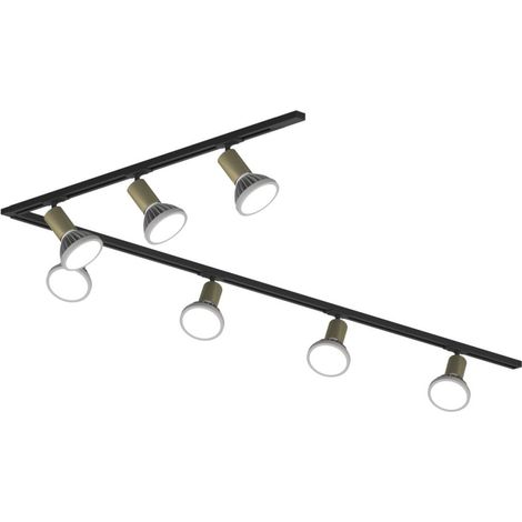 Binario top light mono amoskit 300l e27 led lampada soffitto faretti spot orientabili moderno classico, colore oro