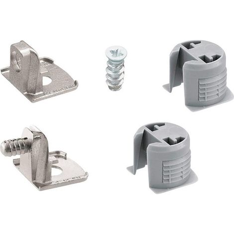 Hettich – Raccord de connexion zingué gris 18mm – Connecteur VB 54/19 pour montage au sol – Démontage léger et fixation facile