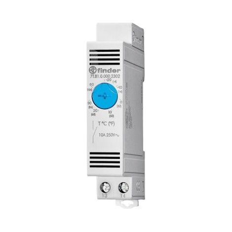 FINDER THERMOSTAT D'ARMOIRE DE DISTRIBUTION 7T.81.0.000.2302 250 V/AC 1 NO (T) (L X H) 17.5 MM X 88.8 MM 1 PC(S)