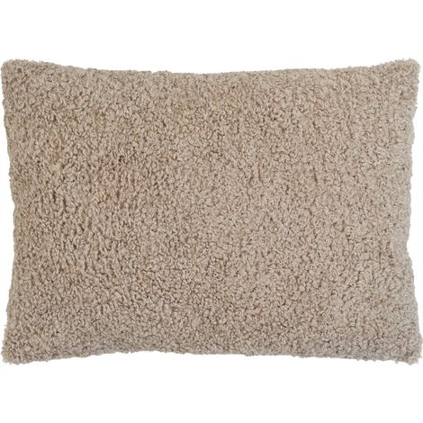 Coussin rectangulaire beige en bouclette BRUGES (1/2)