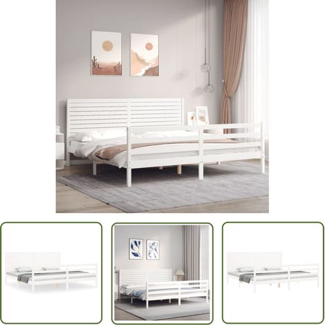Furniture Limited - Cadre de lit sans matelas blanc 200x200 cm bo (1/5)
