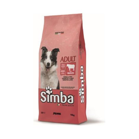 Monge Simba nourriture pour chien 10 kg croquettes de b uf pour chiens adultes vitamines A-D3-E sans colorants artificiels ni conservateurs ajoute's