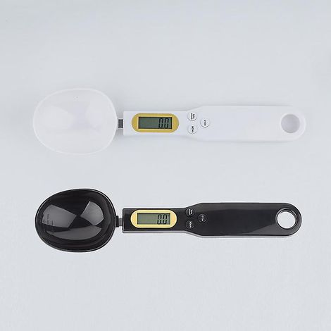 Schwarzer digitaler Messlöffel – 500 g/0,1 g – Elektronische Küchenwaage mit hochauflösendem LCD-Bildschirm – Präzise digitale Küchenwaage (1/4)