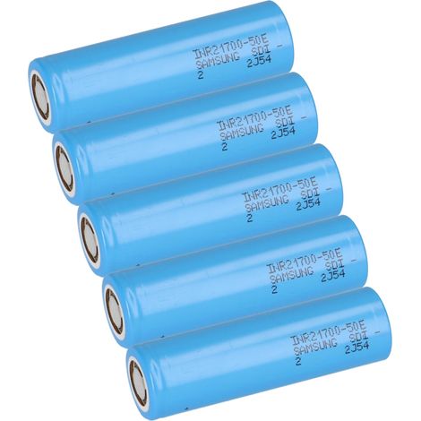 5x Samsung INR21700-50E 3,6V 5000mAh 10A Li-Ion-Akku (1/5)