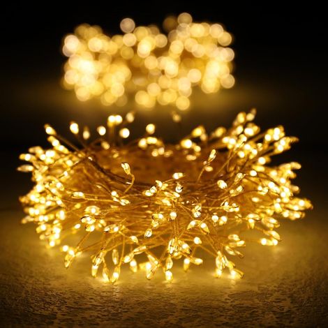 6 m lange, warmweiße Lichterkette mit 000 LEDs, Draht-Weihnachtsbaum-Lichterkette, Fernbedienung/Knopfsteuerung, Euro-Stecker, geeignet für Weihnachten, Hochzeit im Schlafzimmer, Garten, Halloween (1/5)