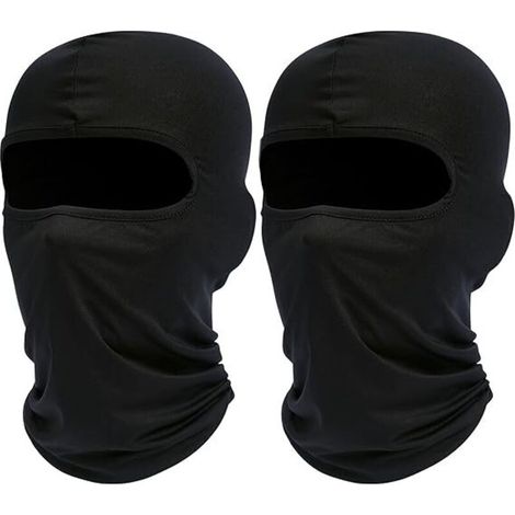 Schwarze Outdoor-Fahrradmaske (2 Stück), winddicht und atmungsaktiv für Fahrräder und Motorräder, Sportstirnband/Innenfutter/Kopfbedeckung. (1/5)