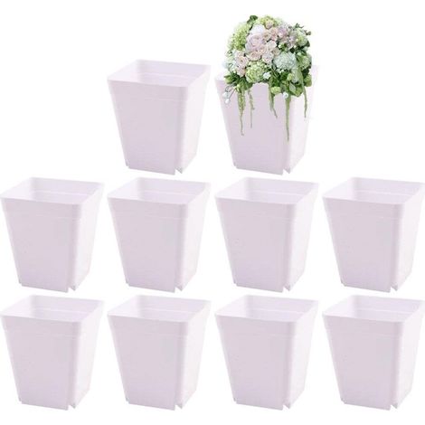 10 mini pots en plastique 7 cm pour plantes succulentes, adaptés aux petites plantes en pot d'intérieur et d'extérieur