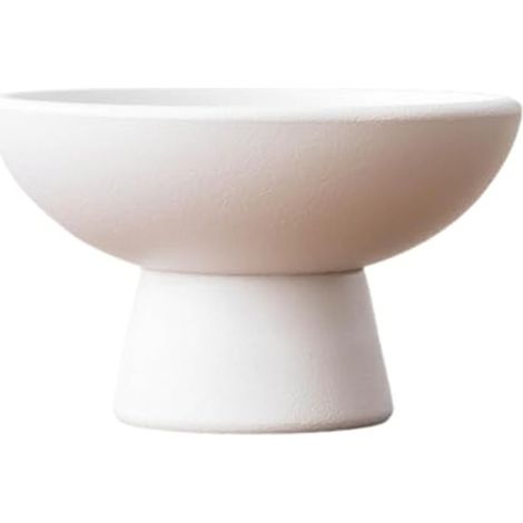 Pot de Fleurs Rond en céramique, Bol décoratif pour Fleurs, Fournitures d'art Floral, Contenant pour compositions Florales de Jardin, Blanc (1/5)