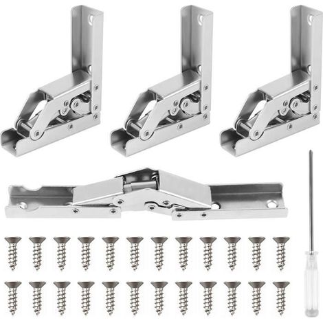 4PCS Charniere Porte Placard, Charnière Invisible 90, Charnière Amortisseur, Charniere Invisible Porte Placard avec Tournevis (1/4)