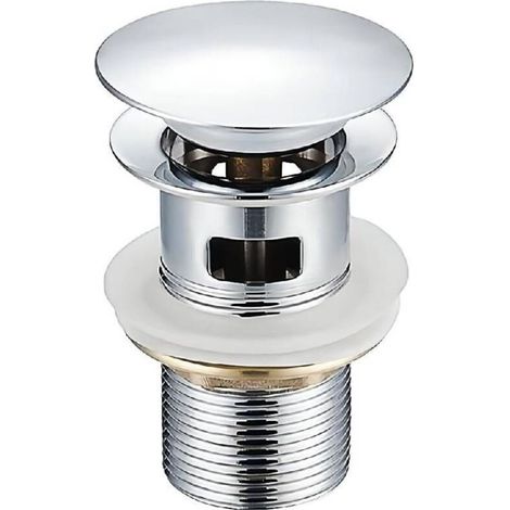 Un ensemble de vidange pour lavabo avec trou de trop-plein et soupape à ressort un ensemble de vidange universel convenant aux lavabos et aux armoires de comptoir (argent). (1/5)