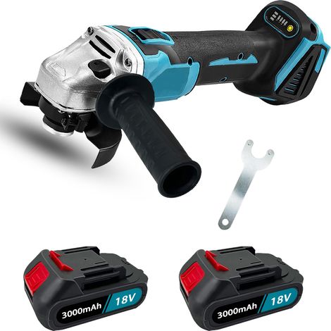 Schleifer, 18 V 125 mm Li-Ion Akku-Winkelschleifer, Schleifer +2 3,0 A Akku + Ladegerät, kompatibel mit Makita Akku