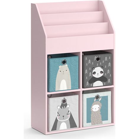 Kinderregal Luigi, Rosa, 72 x 114.2 cm mit 4 Faltboxen, Vicco