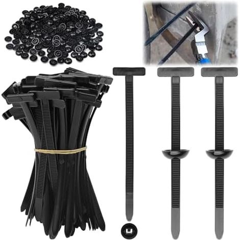 Lot de 200 serre-câbles universels en nylon, fermeture éclair plastique, résistants aux UV, pour réparation supports voiture, fixation rapide -