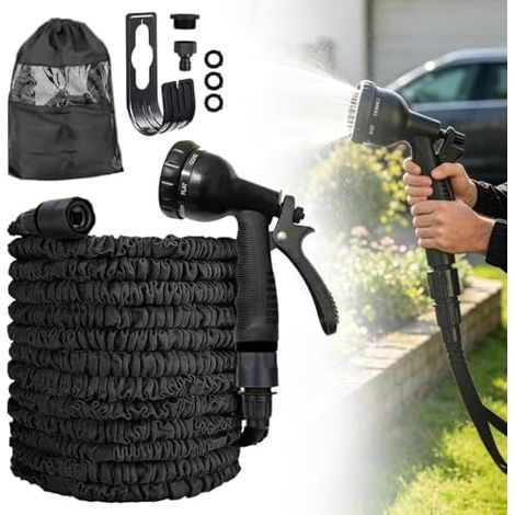 Tuyau d'arrosage 15m, Tuyau D'arrosage avec Raccord, Tuyau d'Arrosage Flexible, Extensible Darrosage flexible, Tuyau d'Arrosage Extensible anti-fuite, Pour Irrigation, Jardin, Nettoyage (1/5)