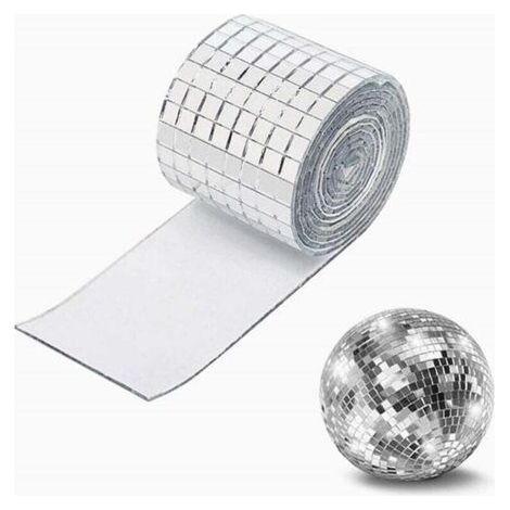 Wall Sticker, XU, Self Adhesive Real Glass Silver Mirror Mosaic Tiles Sticker, 1600 Pieces Mirrors 5mm by 5mm - (1/4)