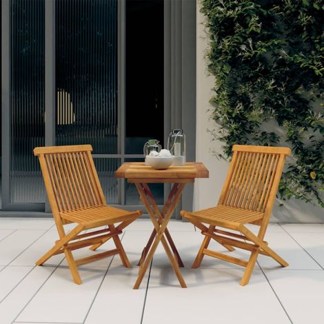 vidaXL Set da Pranzo per Giardino 3 pz in Legno Massello di Teak (1/5)