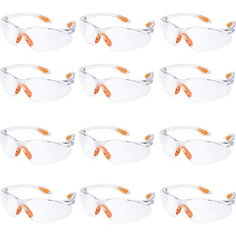 EASYCOMFORT Lunettes de Protection Travail Lot de 12 - Lentilles Transparentes Anti-Buée - Sécurité pour Jardin, Laboratoire, Chimie (1/5)