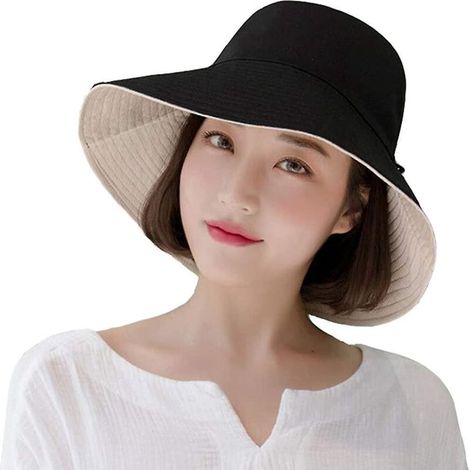 femme Capeline Chapeau, Pliable Capeline Coton T Vacances Jardinage Sun Hat For Women Upf Uv