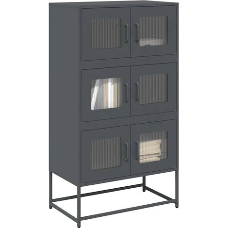 Highboard Anthrazit 68x39x123 cm Stahl