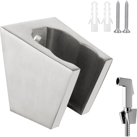Alliage de Zinc Support de Douche, Support Pommeau de Douche, Support Douchette, Accroche Pommeau de Douche, Porte Douchette Mural avec Vis, Compatible avec la Plupart des Buses de Douche (1/5)
