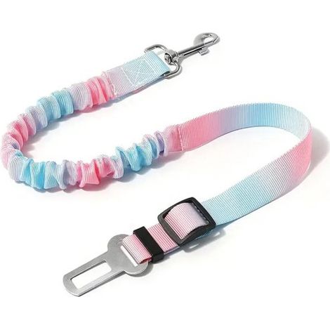 Cintura di sicurezza per cani e gatti, accessorio per seggiolino auto per cuccioli di piccola e media taglia con fibbia di sicurezza, blu/rosa (1/5)