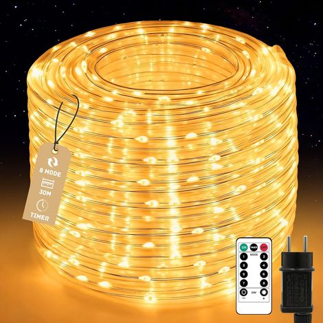 30m long LED string lights for outdoor use, 600 LEDs, IP65 waterproof, 8 lighting modes, dimmable with remote control, ideal for Christmas, garden, party and wedding decorations (1/5)