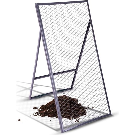Tamis à terre Novatool 100x50 cm, en acier thermolaqué, tamis pour terre, pelouse, sable, compost, tamis de jardin, tamis en métal, grille métallique