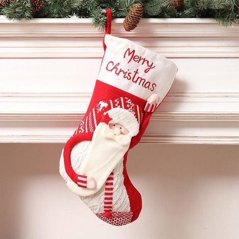 Christmas stocking with faux fur cuff for home decoration (1/5)