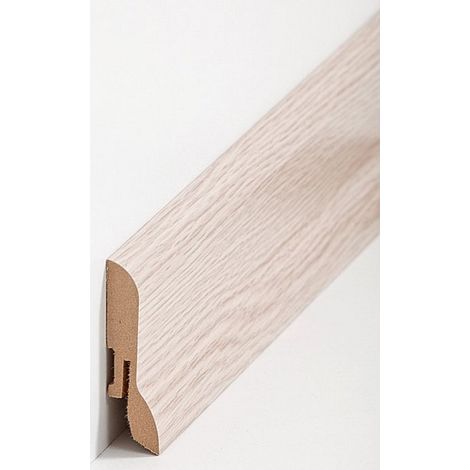 Fußleisten / Sockelleisten 'München' (MDF foliert / 722.666) - Eiche weiß (1/2)