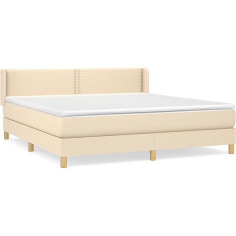 Maison Exclusive - Boxspringbett mit Matratze Creme 180x200 cm St